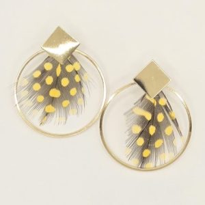 Handmade Feather Hoop Earrings