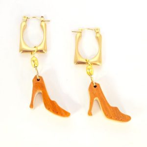 Orange High Heel Dangle Earrings