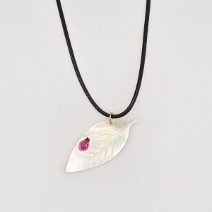 Handmade Shell Necklace with Ladybug Design