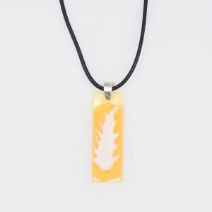 Handmade Resin Pendant Necklace – Golden Leaf Inspired Design
