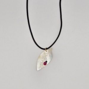 Handmade Shell Necklace with Ladybug Design
