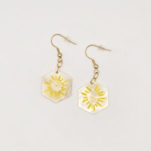 Handmade Resin Sunburst Earrings