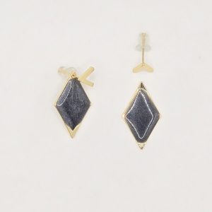 Handmade Geometric Black & Gold Drop Earrings